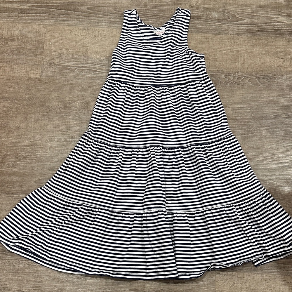Hanna Andersson Navy and White Striped Dress